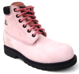 pink steel toe boots